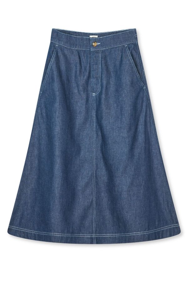 Mads Nørgaard - Nederdel - Air Denim Luna Skirt - Dark Blue Denim