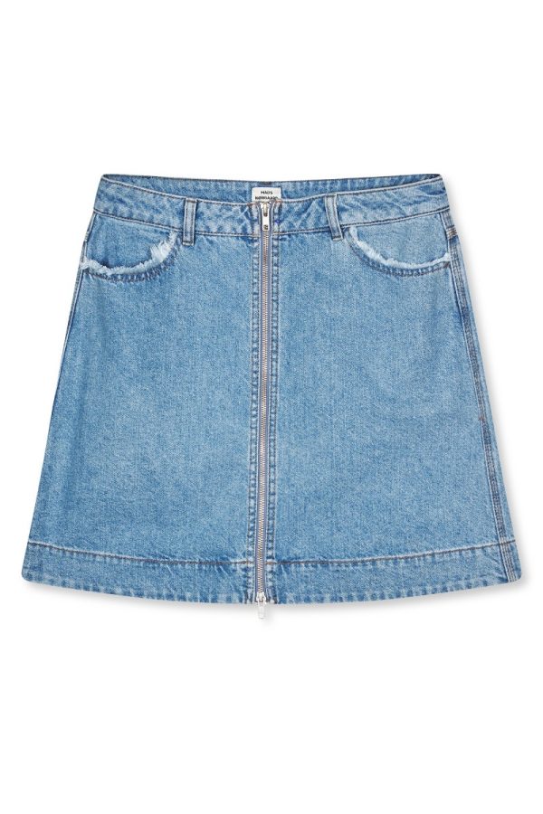 Mads Nørgaard - Nederdel - Classic Denim Riva Skirt - Mid Blue Denim (Levering midt maj)