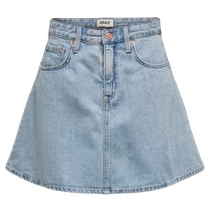 ONLY dame nederdel ONLEDEN - Light Blue Denim