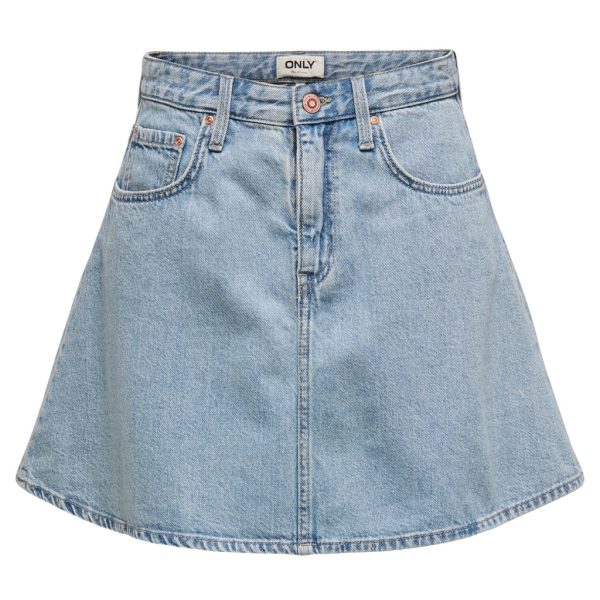ONLY dame nederdel ONLEDEN - Light Blue Denim