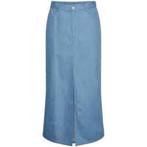 PIECES dame nederdel PCASTA - Light Blue Denim