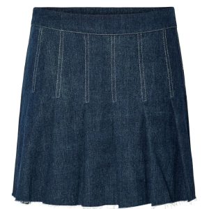 Pieces Nederdel - Fabia - Dark Blue Denim