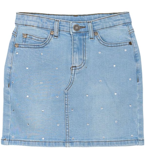 The New Nederdel - TnOda - Lyseblå denim m. Rhinsten