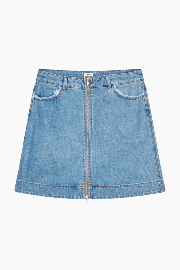 Classic Denim Riva Skirt - Mid Blue Denim - Mads Nørgaard - Blå XL