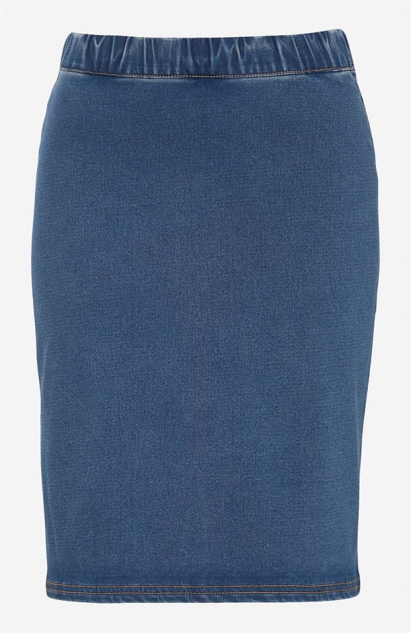 Denimnederdel i blød jersey