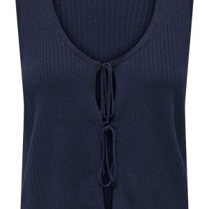 JDY - Top - Alexandra S/L Reversible Tie Top - Navy Blazer