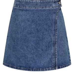 ONLY Nederdel - Thea Wrap Short - Medium Blue Denim