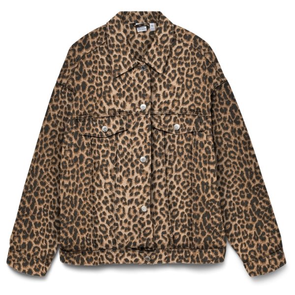 VERO MODA DAME JAKKE VMTESSA - Silver Mink LEOPARD