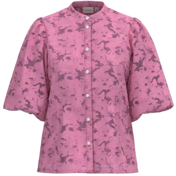 VILA DAME TOP VIAGGA - Sangria Sunset JACQUARD