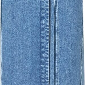 Button Slit Detail Midi Skirt, 2251 Denim