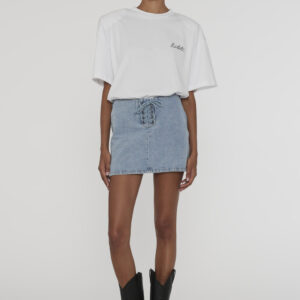 Denim Laced Mini Skirt