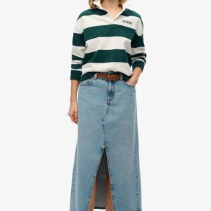 Denim Split Maxi Skirt
