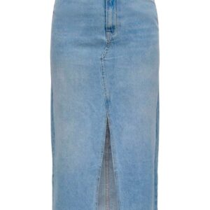 JDY - Nederdel - JDY Bella HW Long Skirt - Light Blue Denim