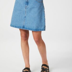 Kessia Denim Laceup Skirt