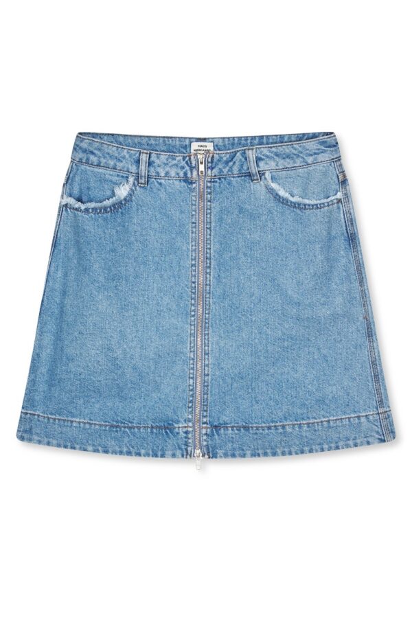 Mads Nørgaard - Nederdel - Classic Denim Riva Skirt - Mid Blue Denim