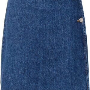 Slfclair MW MID BL Shor Wrap Denim