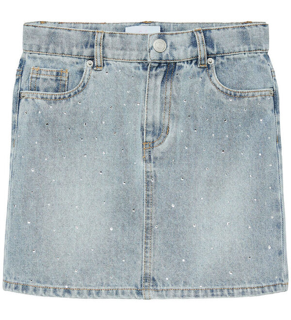 Vero Moda Girl Nederdel - VmBling - Light Blue Denim/Rhinestones