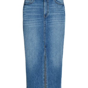 Vijaf HW midi denimnederdel - Medium Blue Denim
