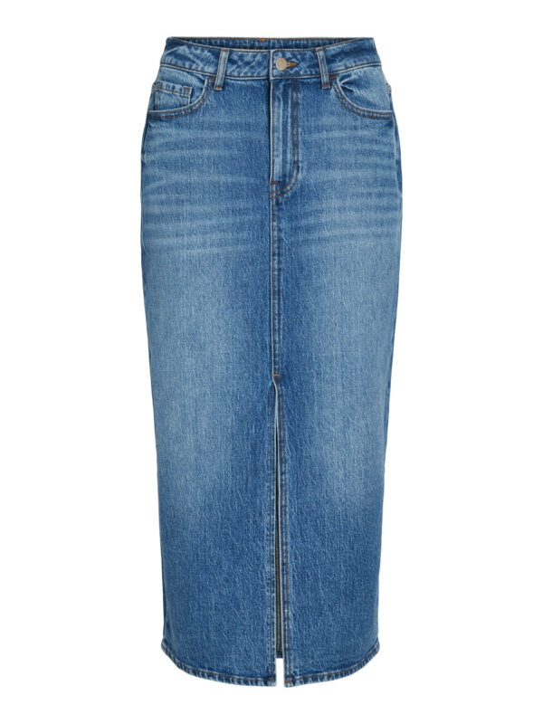 Vijaf HW midi denimnederdel - Medium Blue Denim