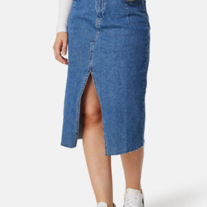 Visol RW Midi Slit Denim Skirt