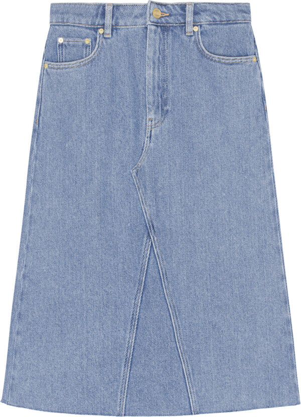 Heavy Denim Midi Skirt